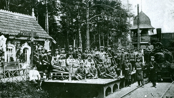 Железнодорожная бригада, участвующая в строительстве линии Вильно – Лида – Лунинец – Пинск. Барановичи, 1884 год