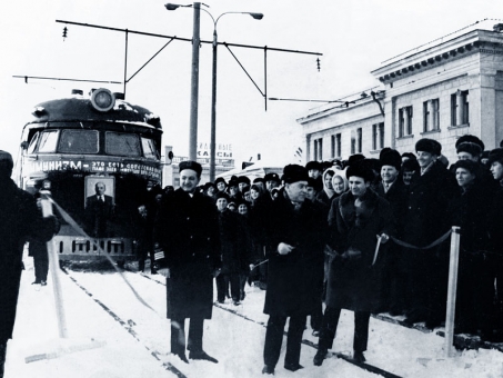 Открытие электрифицированного участка Минск-Пуховичи, 6 января 1971 года